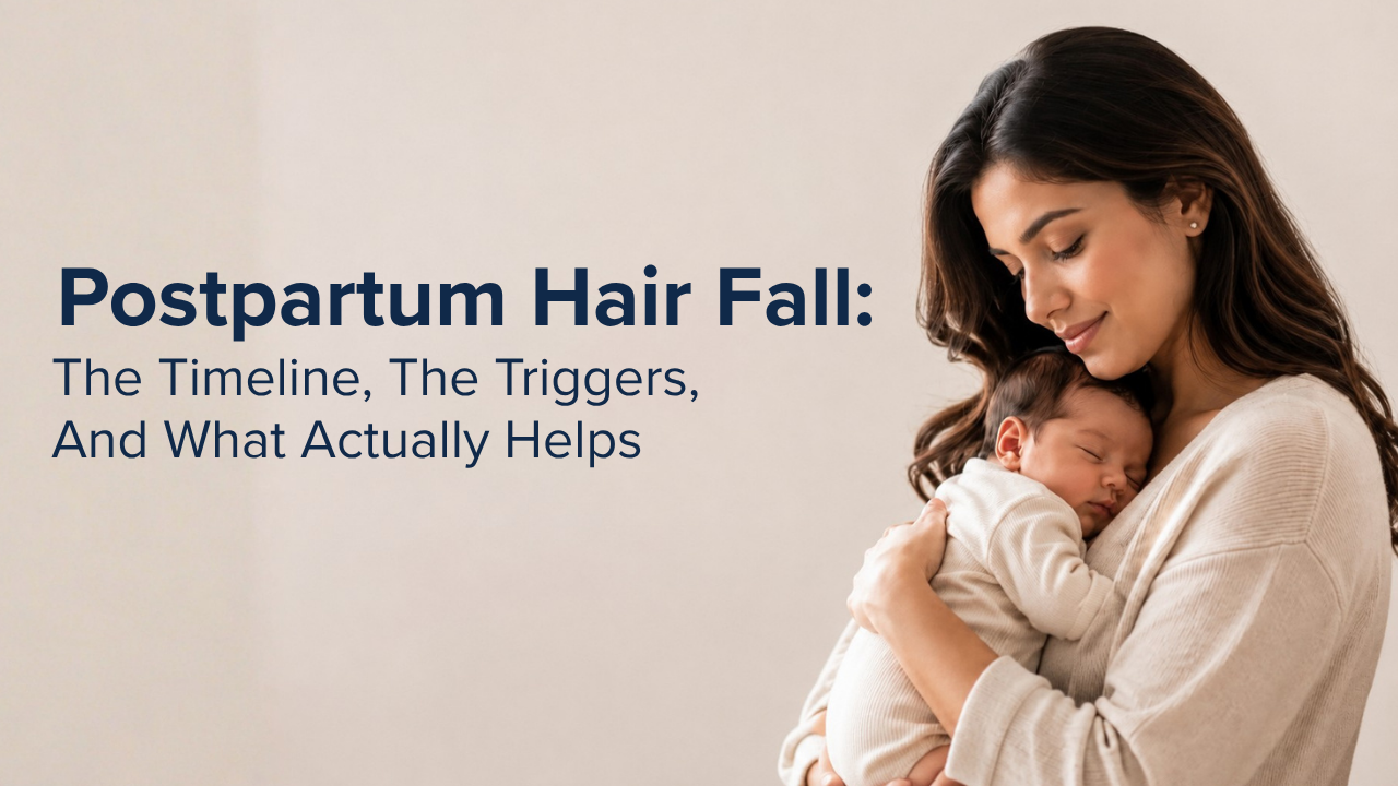 Postpartum Hair Fall: The Timeline, The Triggers, And What Actually Helps — Label Looker, cover image