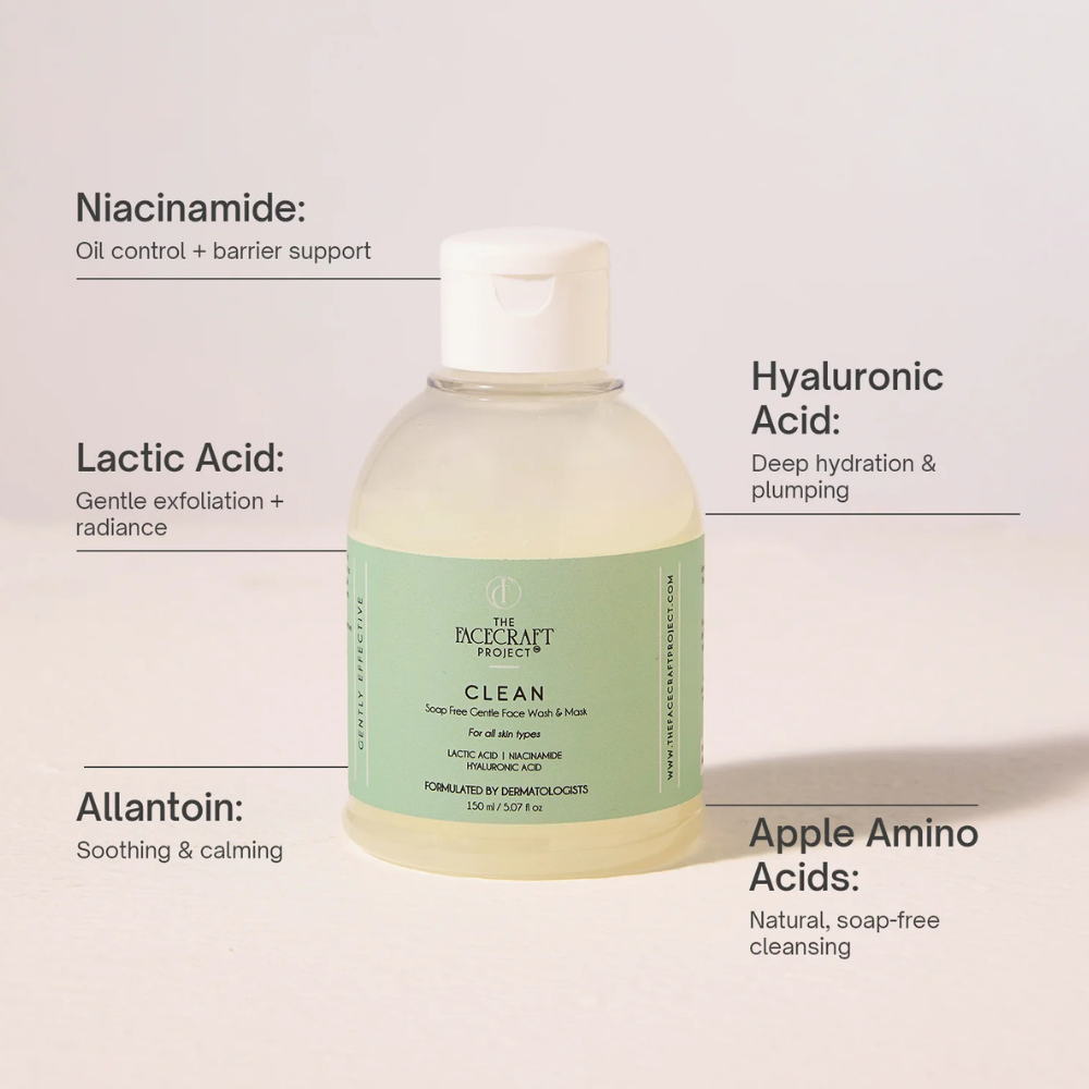 Clean - Soap free gentle face cleanser cum mask - image 6